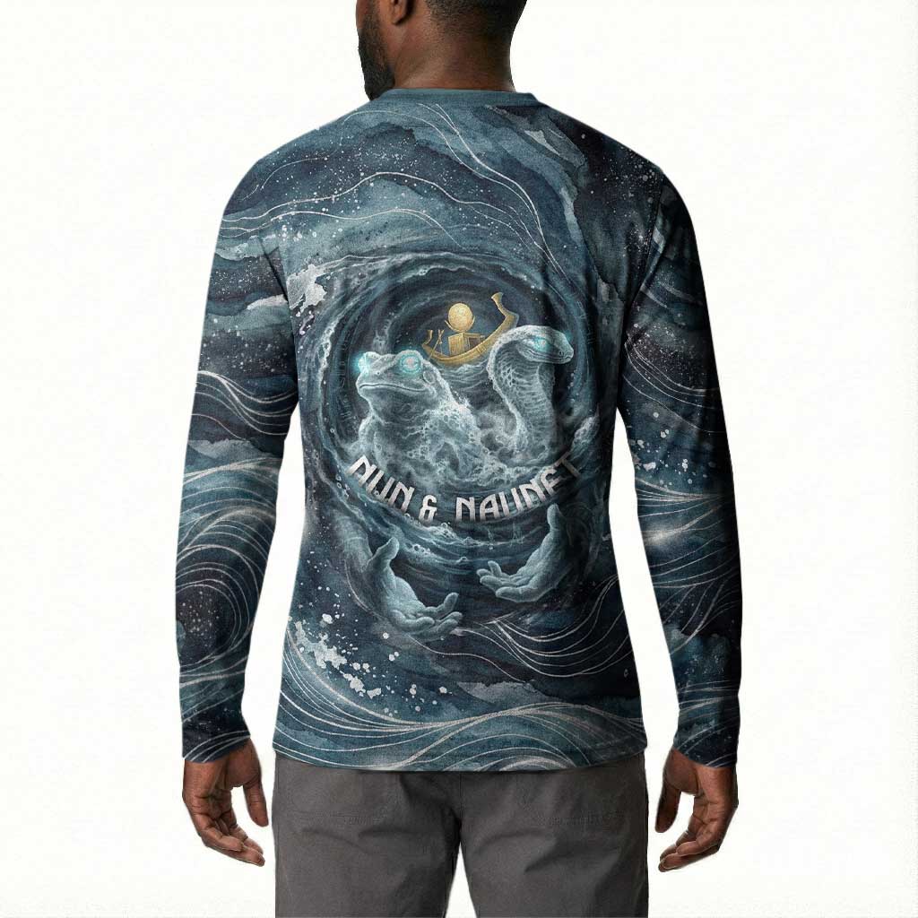 Egypt Nun and Naunet Button Sweatshirt Primordial Water Gods Cosmic Ocean Infinite Waves