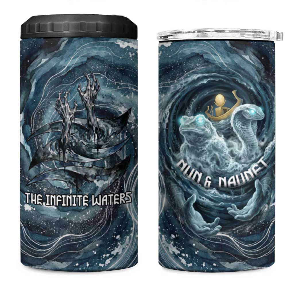 Egypt Nun and Naunet 4 in 1 Can Cooler Tumbler Primordial Water Gods Cosmic Ocean Infinite Waves