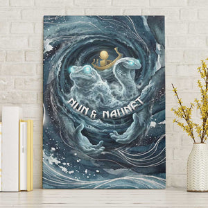 Egypt Nun and Naunet Canvas Wall Art Primordial Water Gods Cosmic Ocean Infinite Waves