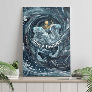Egypt Nun and Naunet Canvas Wall Art Primordial Water Gods Cosmic Ocean Infinite Waves