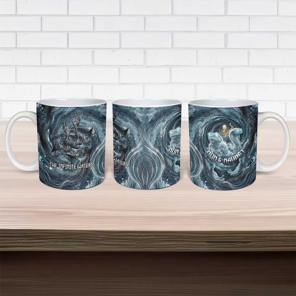 Egypt Nun and Naunet Ceramic Mug Primordial Water Gods Cosmic Ocean Infinite Waves