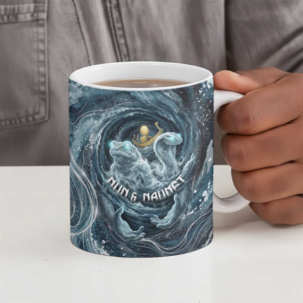 Egypt Nun and Naunet Ceramic Mug Primordial Water Gods Cosmic Ocean Infinite Waves