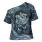Egypt Nun and Naunet Cross Shoulder Shirt Primordial Water Gods Cosmic Ocean Infinite Waves