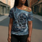 Egypt Nun and Naunet Cross Shoulder Shirt Primordial Water Gods Cosmic Ocean Infinite Waves