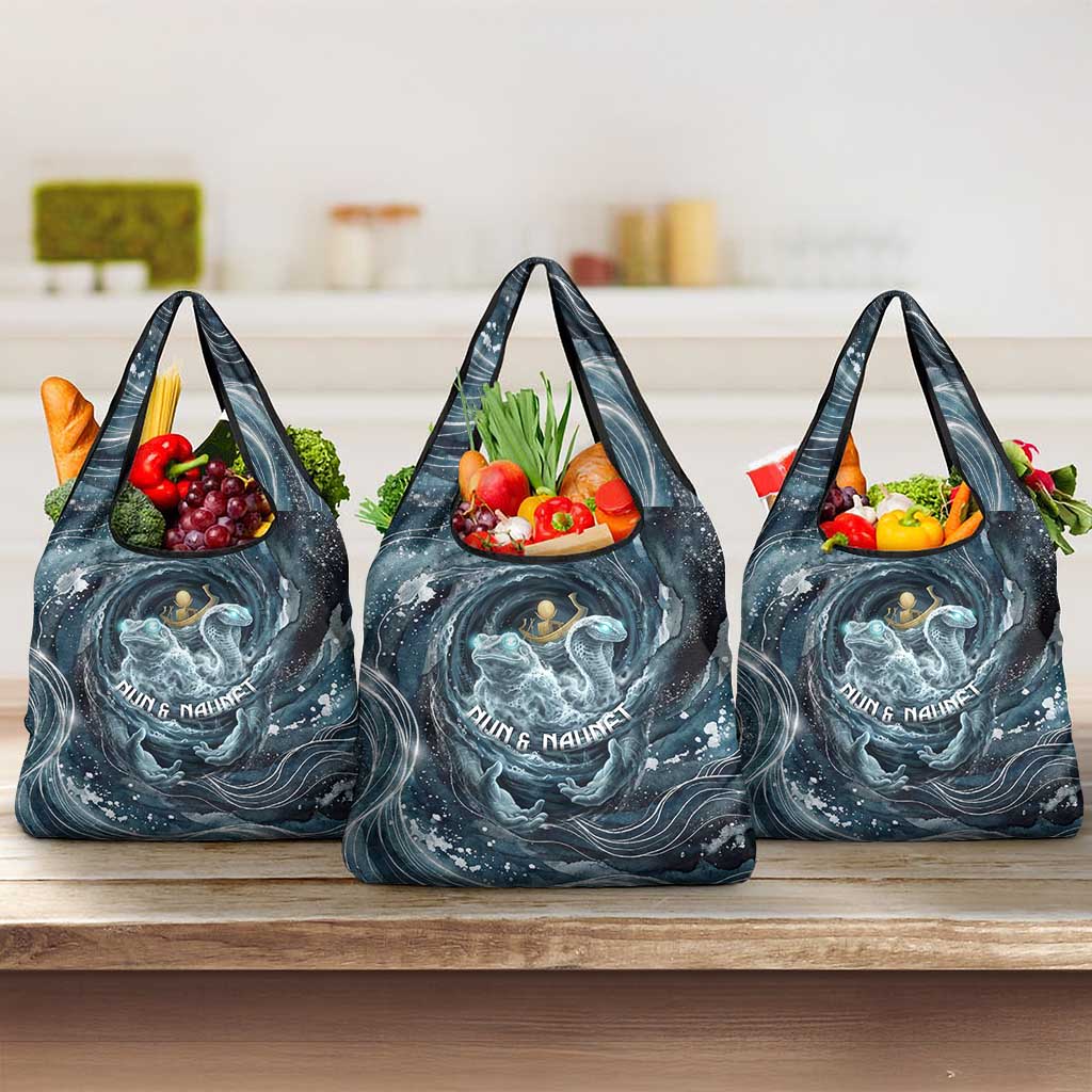 Egypt Nun and Naunet Grocery Bag Primordial Water Gods Cosmic Ocean Infinite Waves