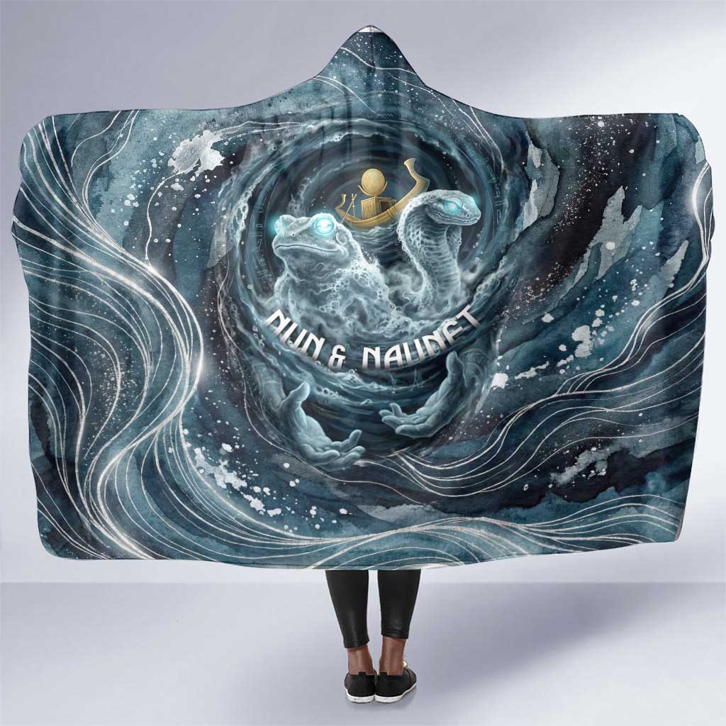 Egypt Nun and Naunet Hooded Blanket Primordial Water Gods Cosmic Ocean Infinite Waves