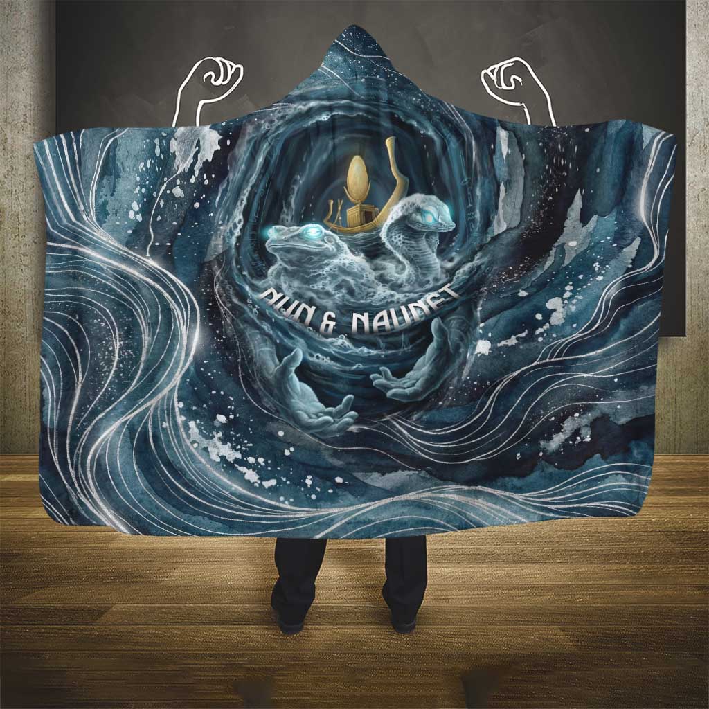 Egypt Nun and Naunet Hooded Blanket Primordial Water Gods Cosmic Ocean Infinite Waves