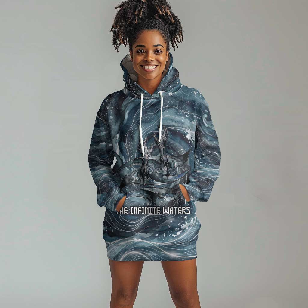 Egypt Nun and Naunet Hoodie Dress Primordial Water Gods Cosmic Ocean Infinite Waves