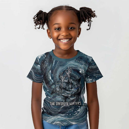 Egypt Nun and Naunet Kid T shirt Primordial Water Gods Cosmic Ocean Infinite Waves
