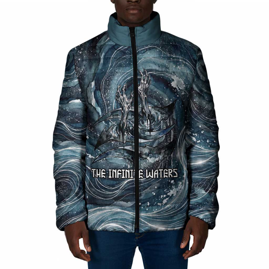 Egypt Nun and Naunet Padded Jacket Primordial Water Gods Cosmic Ocean Infinite Waves