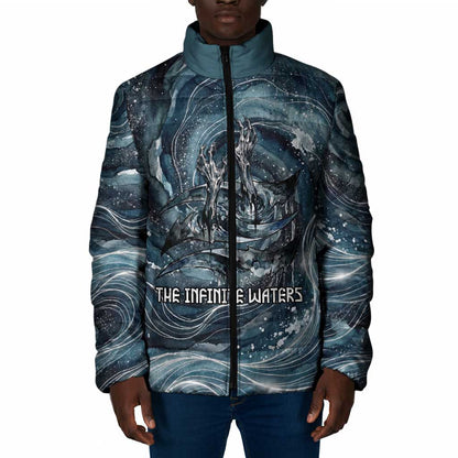 Egypt Nun and Naunet Padded Jacket Primordial Water Gods Cosmic Ocean Infinite Waves