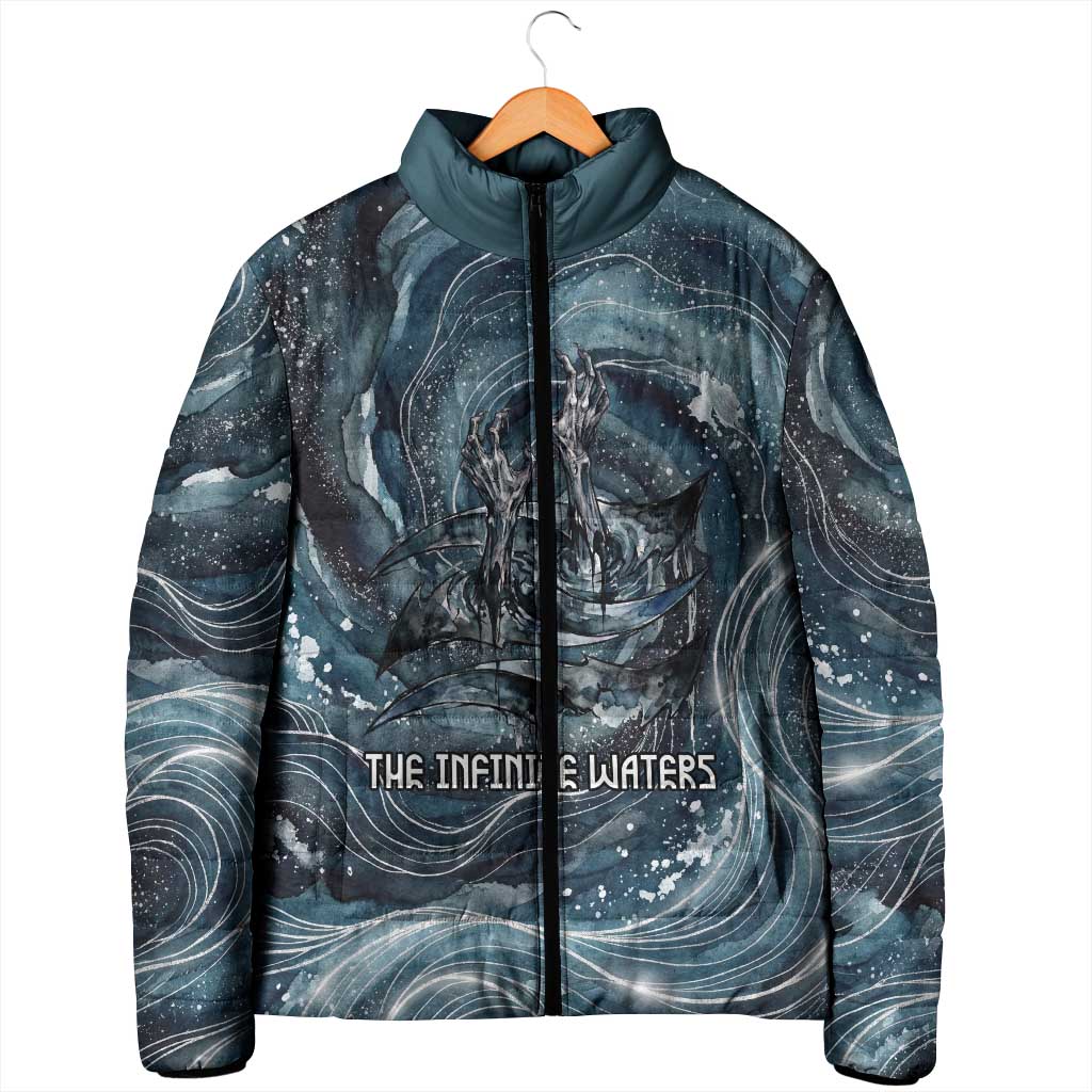 Egypt Nun and Naunet Padded Jacket Primordial Water Gods Cosmic Ocean Infinite Waves