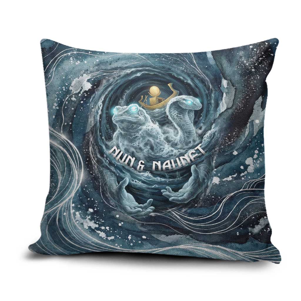 Egypt Nun and Naunet Pillow Cover Primordial Water Gods Cosmic Ocean Infinite Waves
