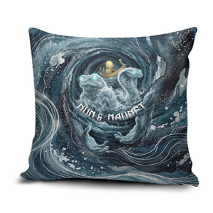 Egypt Nun and Naunet Pillow Cover Primordial Water Gods Cosmic Ocean Infinite Waves