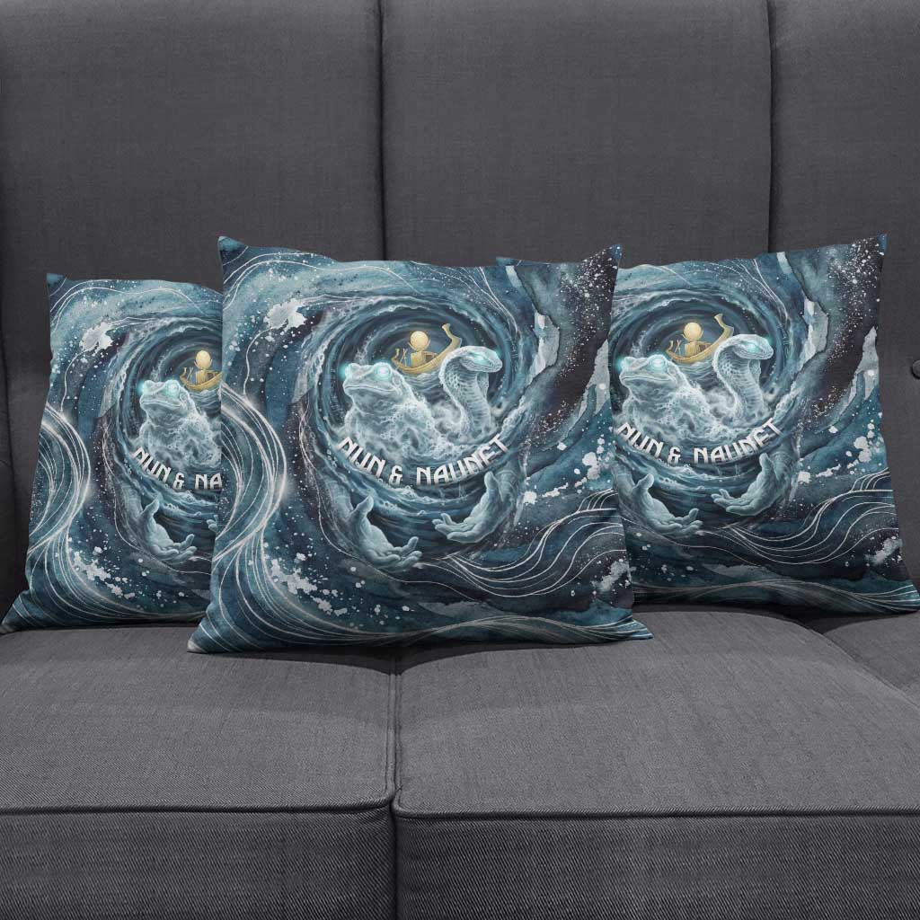 Egypt Nun and Naunet Pillow Cover Primordial Water Gods Cosmic Ocean Infinite Waves