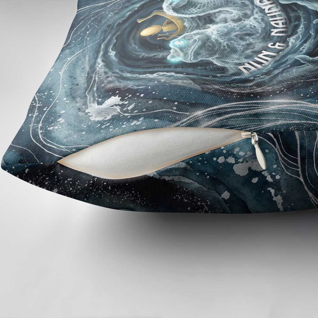 Egypt Nun and Naunet Pillow Cover Primordial Water Gods Cosmic Ocean Infinite Waves