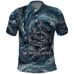 Egypt Nun and Naunet Polo Shirt Primordial Water Gods Cosmic Ocean Infinite Waves