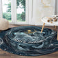 Egypt Nun and Naunet Round Carpet Primordial Water Gods Cosmic Ocean Infinite Waves
