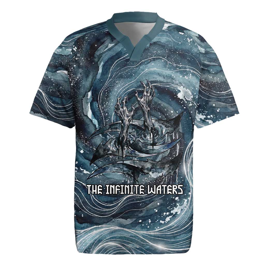 Egypt Nun and Naunet Rugby Jersey Primordial Water Gods Cosmic Ocean Infinite Waves
