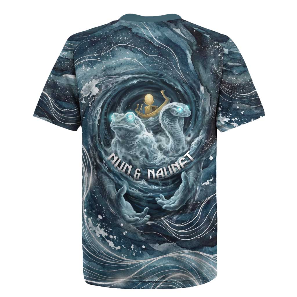 Egypt Nun and Naunet Rugby Jersey Primordial Water Gods Cosmic Ocean Infinite Waves