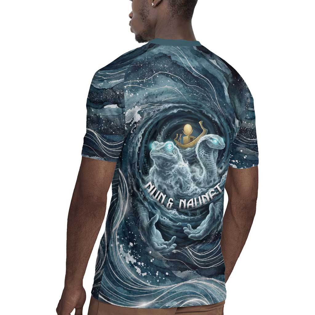 Egypt Nun and Naunet Rugby Jersey Primordial Water Gods Cosmic Ocean Infinite Waves