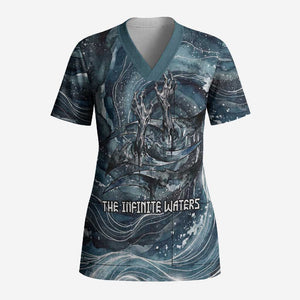 Egypt Nun and Naunet Scrub Top Primordial Water Gods Cosmic Ocean Infinite Waves