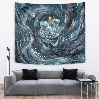 Egypt Nun and Naunet Tapestry Primordial Water Gods Cosmic Ocean Infinite Waves