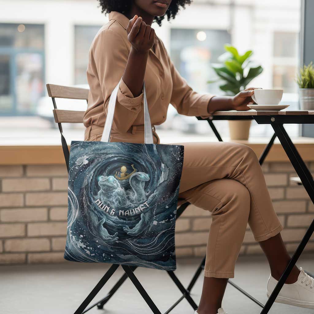Egypt Nun and Naunet Tote Bag Primordial Water Gods Cosmic Ocean Infinite Waves