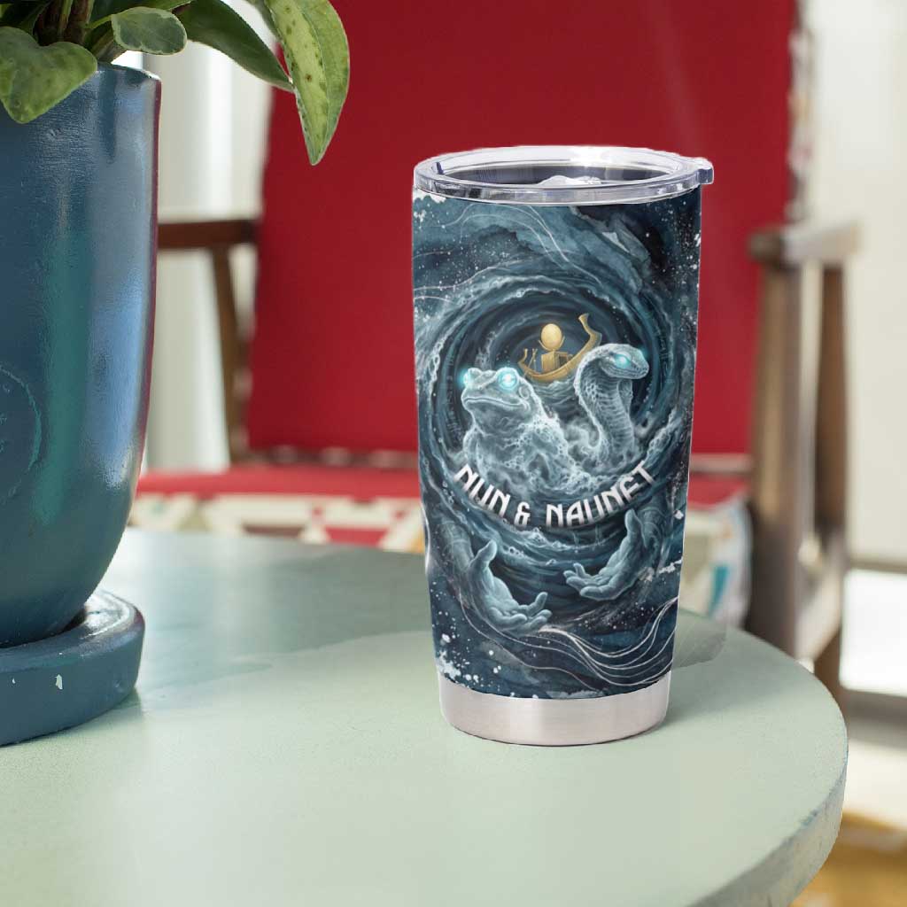 Egypt Nun and Naunet Tumbler Cup Primordial Water Gods Cosmic Ocean Infinite Waves