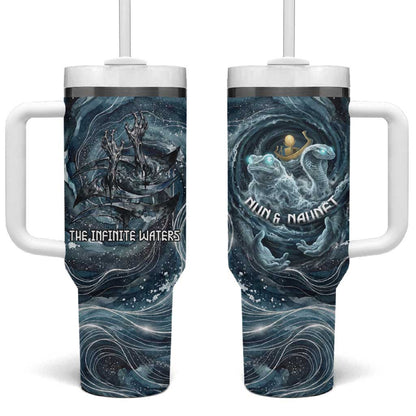 Egypt Nun and Naunet Tumbler With Handle Primordial Water Gods Cosmic Ocean Infinite Waves
