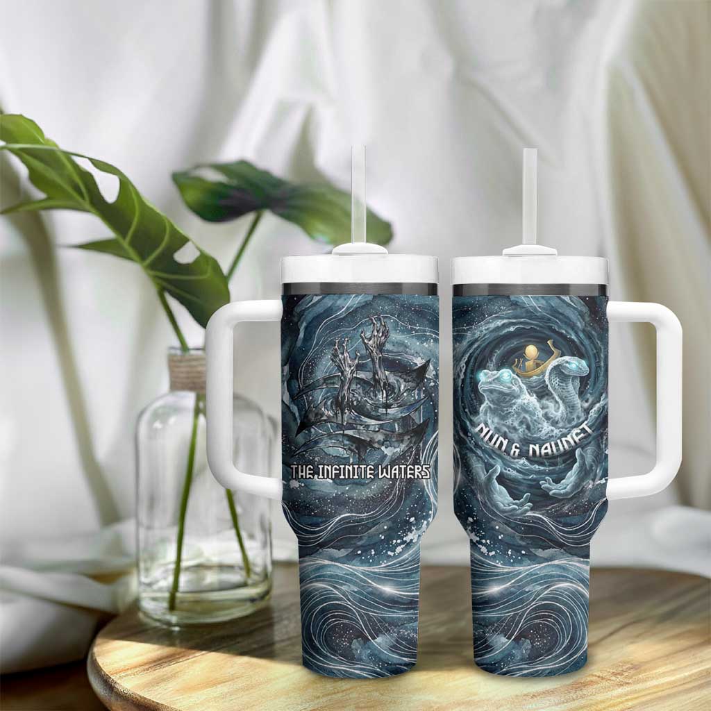 Egypt Nun and Naunet Tumbler With Handle Primordial Water Gods Cosmic Ocean Infinite Waves