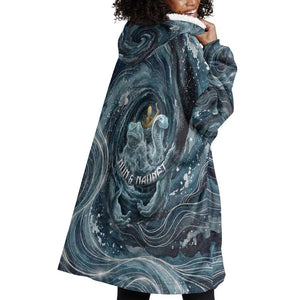 Egypt Nun and Naunet Wearable Blanket Hoodie Primordial Water Gods Cosmic Ocean Infinite Waves