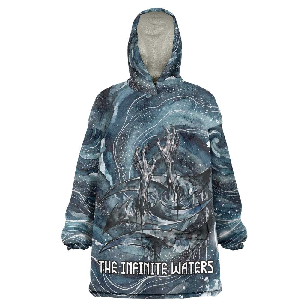 Egypt Nun and Naunet Wearable Blanket Hoodie Primordial Water Gods Cosmic Ocean Infinite Waves