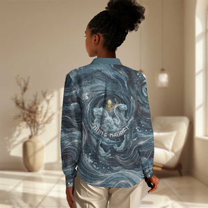 Egypt Nun and Naunet Women Casual Shirt Primordial Water Gods Cosmic Ocean Infinite Waves