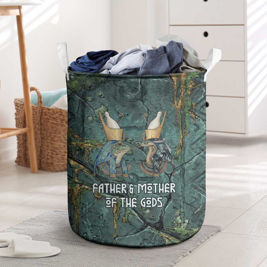 Nun and Naunet Egyptian Laundry Basket Serpent Abyss Design Primordial Gods of Ancient Waters