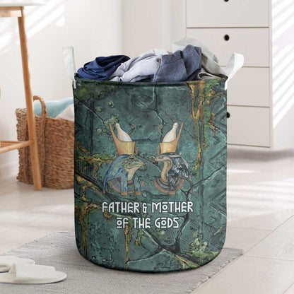 Nun and Naunet Egyptian Laundry Basket Serpent Abyss Design Primordial Gods of Ancient Waters