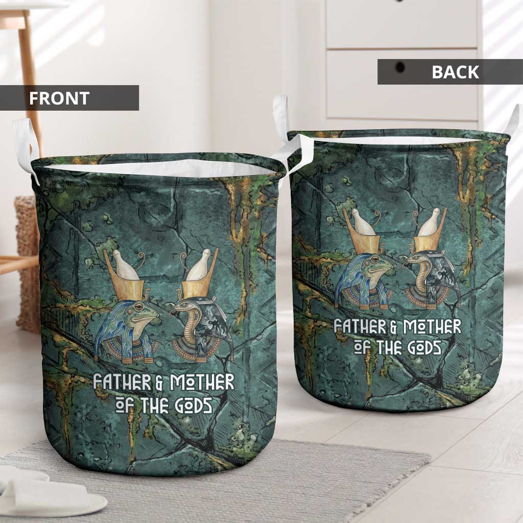 Nun and Naunet Egyptian Laundry Basket Serpent Abyss Design Primordial Gods of Ancient Waters