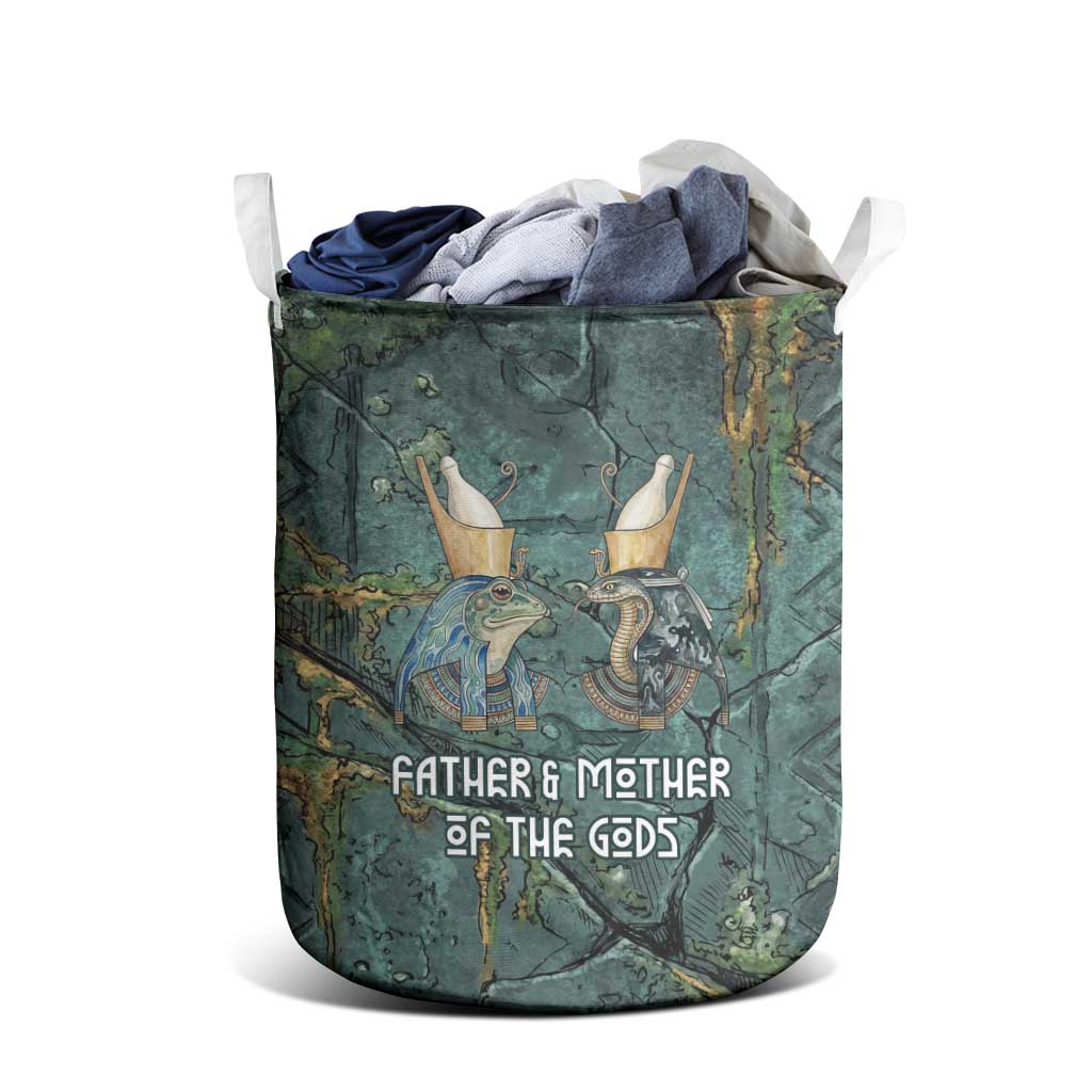 Nun and Naunet Egyptian Laundry Basket Serpent Abyss Design Primordial Gods of Ancient Waters