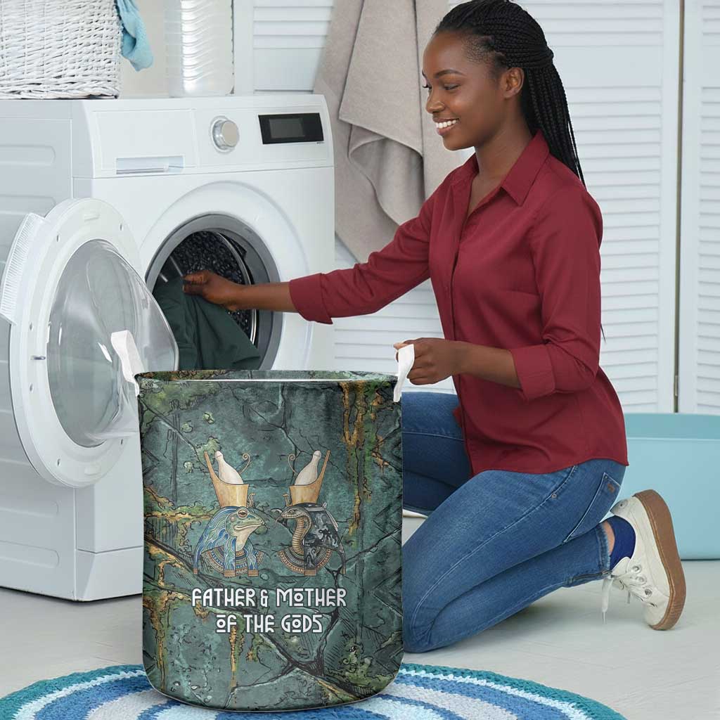Nun and Naunet Egyptian Laundry Basket Serpent Abyss Design Primordial Gods of Ancient Waters