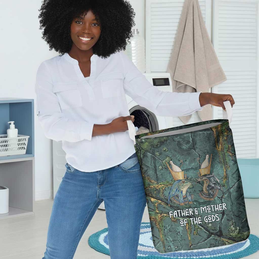 Nun and Naunet Egyptian Laundry Basket Serpent Abyss Design Primordial Gods of Ancient Waters