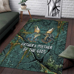 Nun and Naunet Egyptian Area Rug Serpent Abyss Design Primordial Gods of Ancient Waters