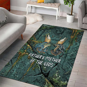 Nun and Naunet Egyptian Area Rug Serpent Abyss Design Primordial Gods of Ancient Waters