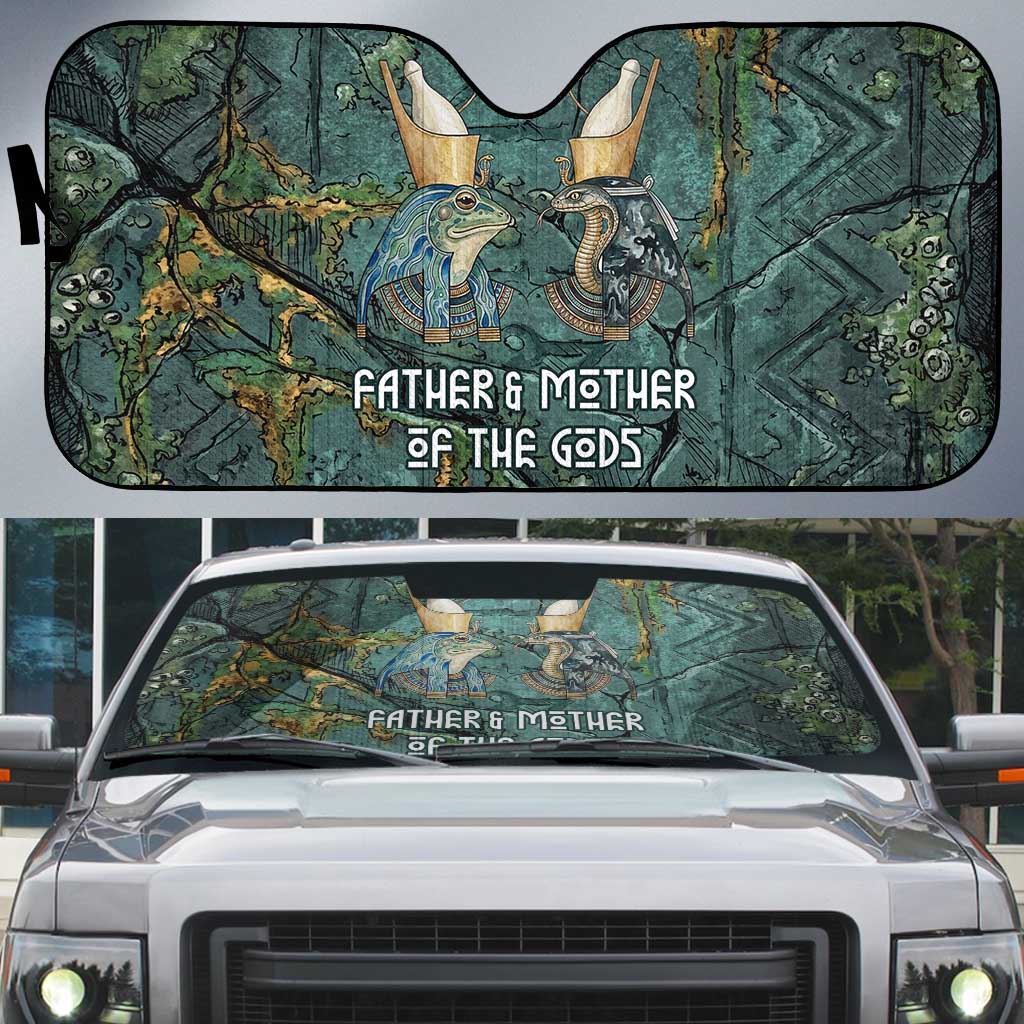 Nun and Naunet Egyptian Auto Sun Shade Serpent Abyss Design Primordial Gods of Ancient Waters