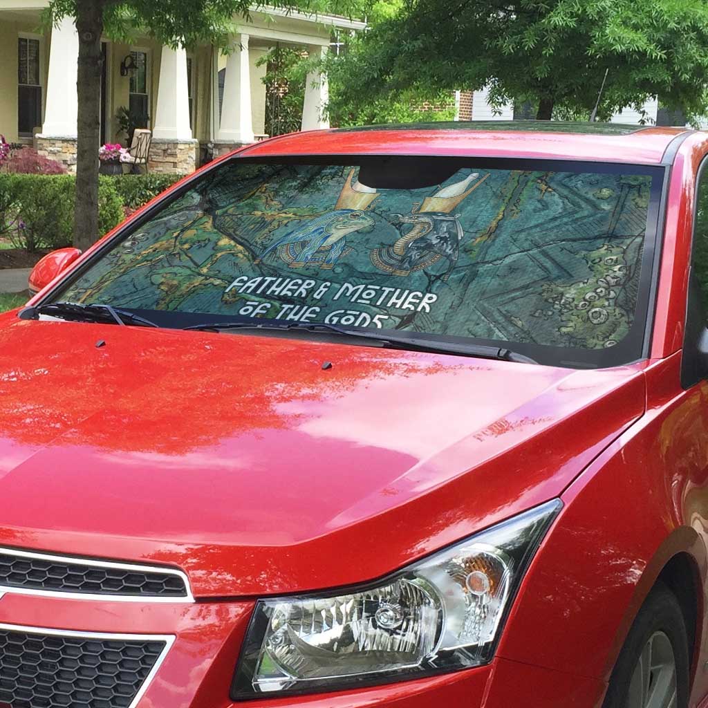 Nun and Naunet Egyptian Auto Sun Shade Serpent Abyss Design Primordial Gods of Ancient Waters