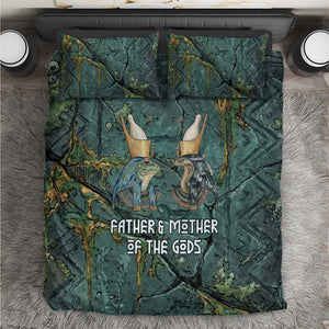 Nun and Naunet Egyptian Bedding Set Serpent Abyss Design Primordial Gods of Ancient Waters