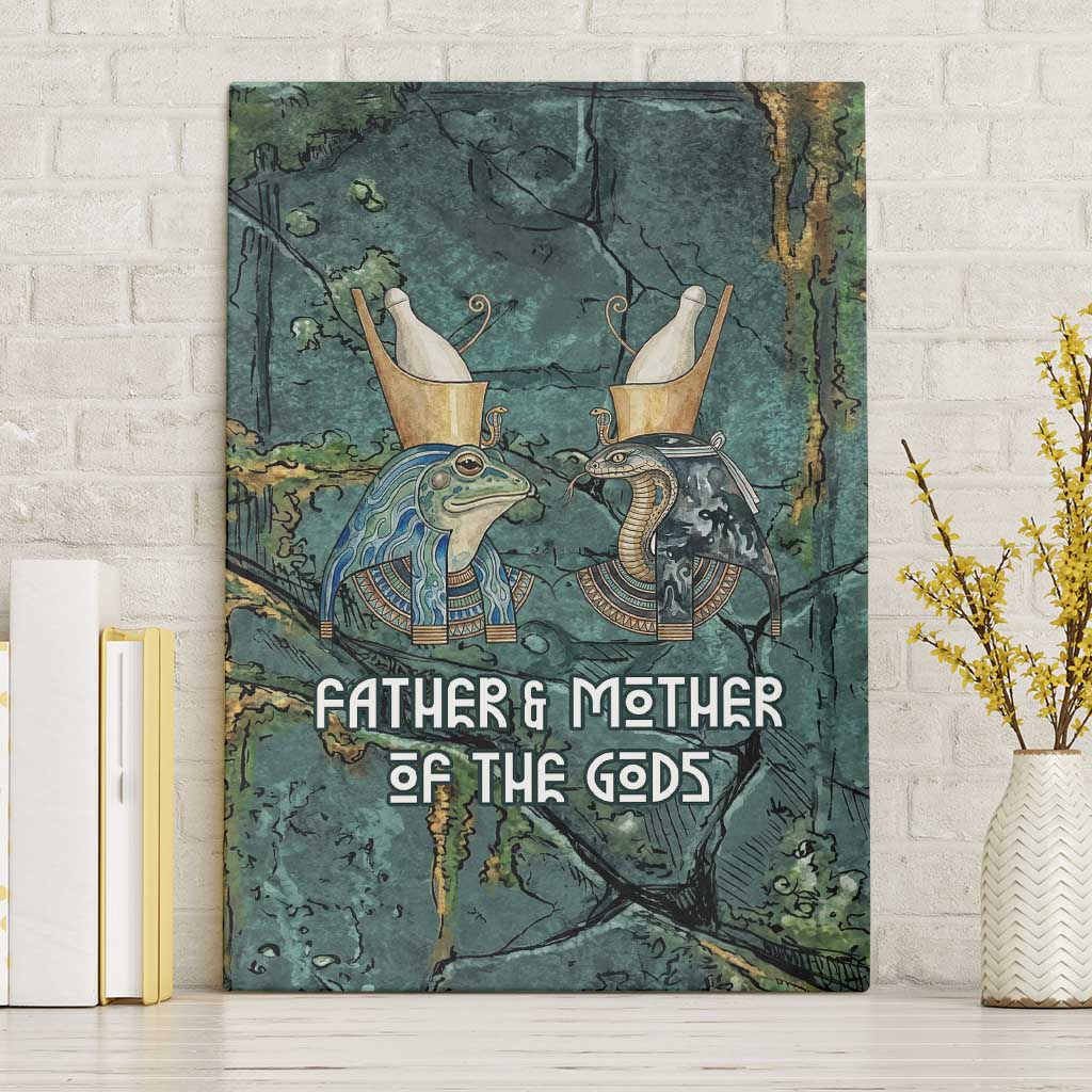 Nun and Naunet Egyptian Canvas Wall Art Serpent Abyss Design Primordial Gods of Ancient Waters