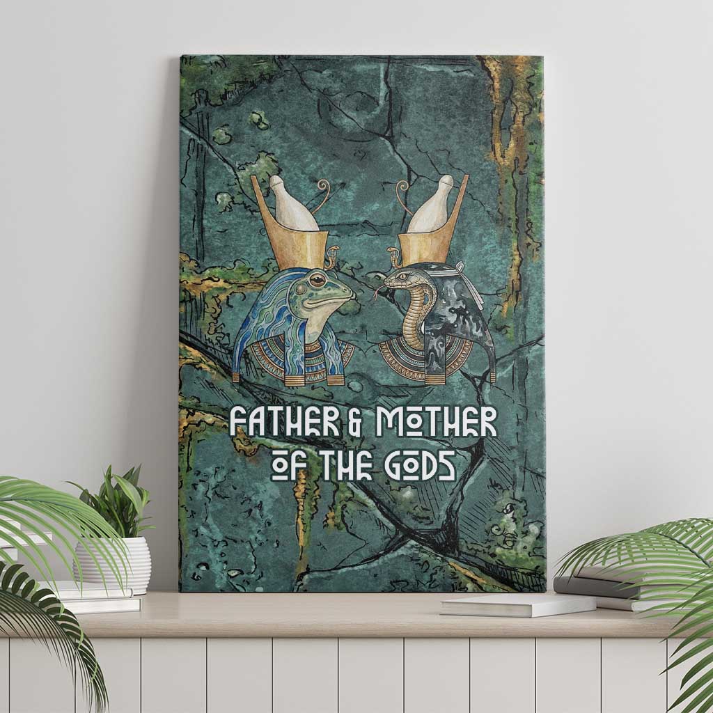 Nun and Naunet Egyptian Canvas Wall Art Serpent Abyss Design Primordial Gods of Ancient Waters