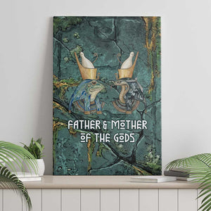 Nun and Naunet Egyptian Canvas Wall Art Serpent Abyss Design Primordial Gods of Ancient Waters