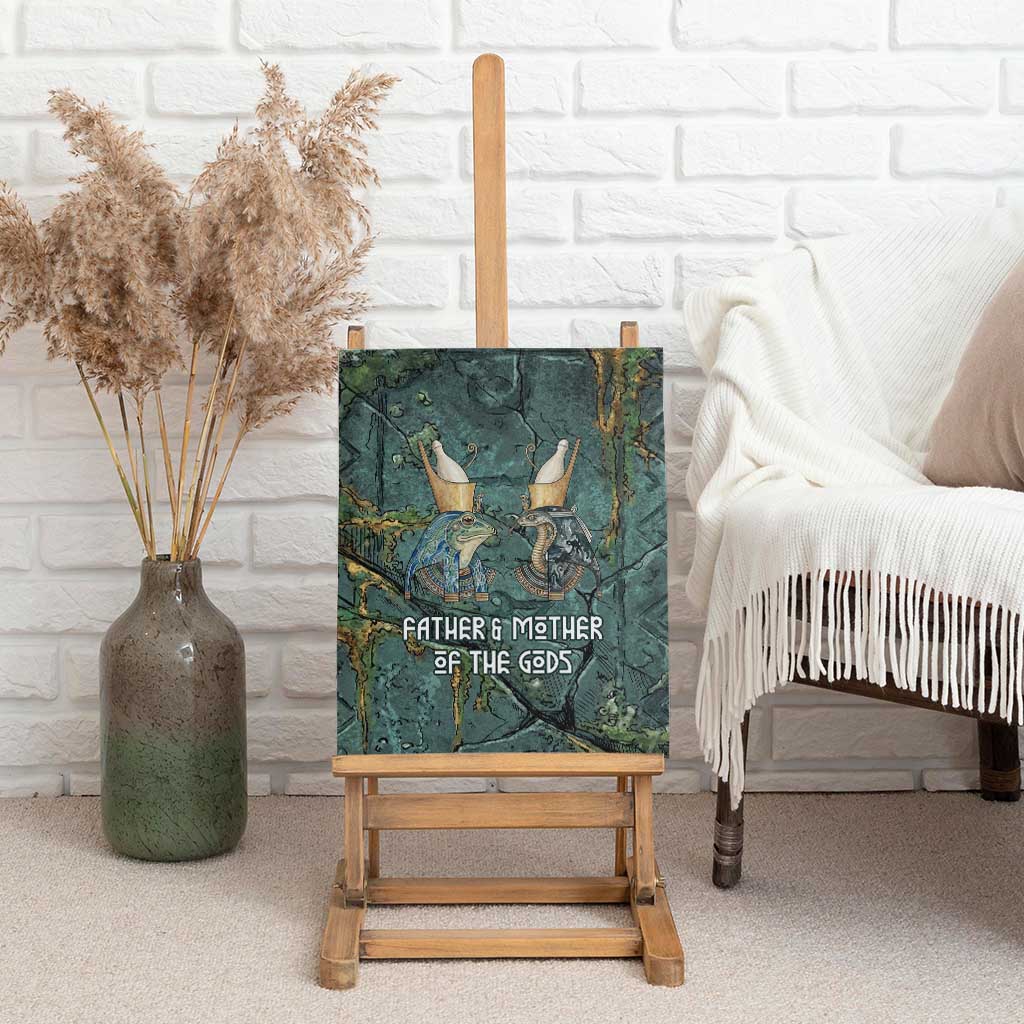 Nun and Naunet Egyptian Canvas Wall Art Serpent Abyss Design Primordial Gods of Ancient Waters