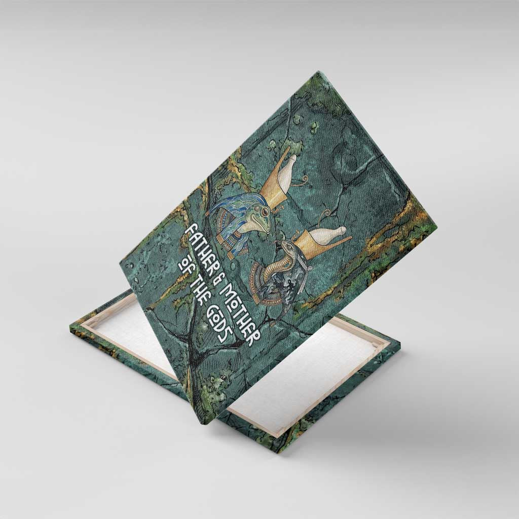 Nun and Naunet Egyptian Canvas Wall Art Serpent Abyss Design Primordial Gods of Ancient Waters